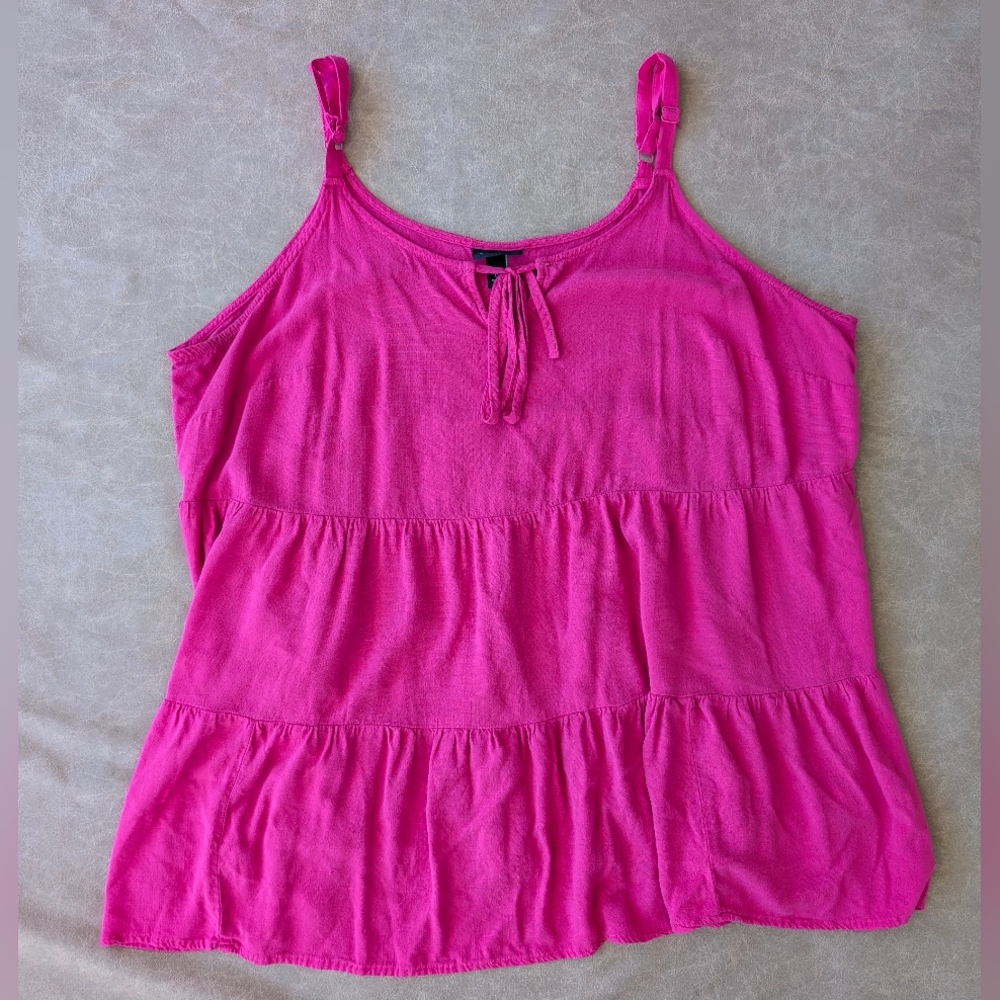 Torrid Rayon Slub Tiered Tie Front Cami! Size 0X!